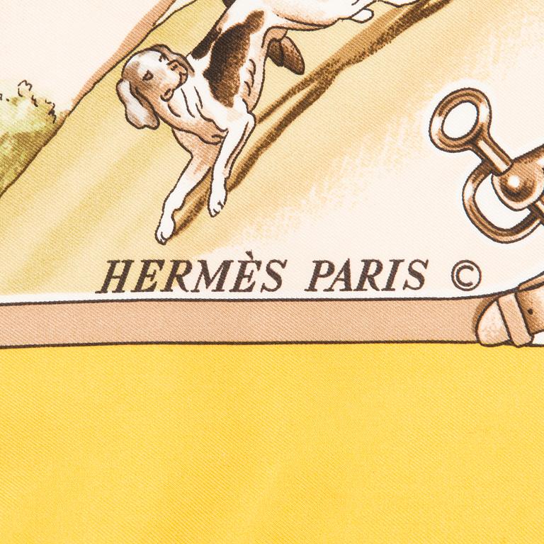 Hermès, a 'Sportsmen' silk scarf.