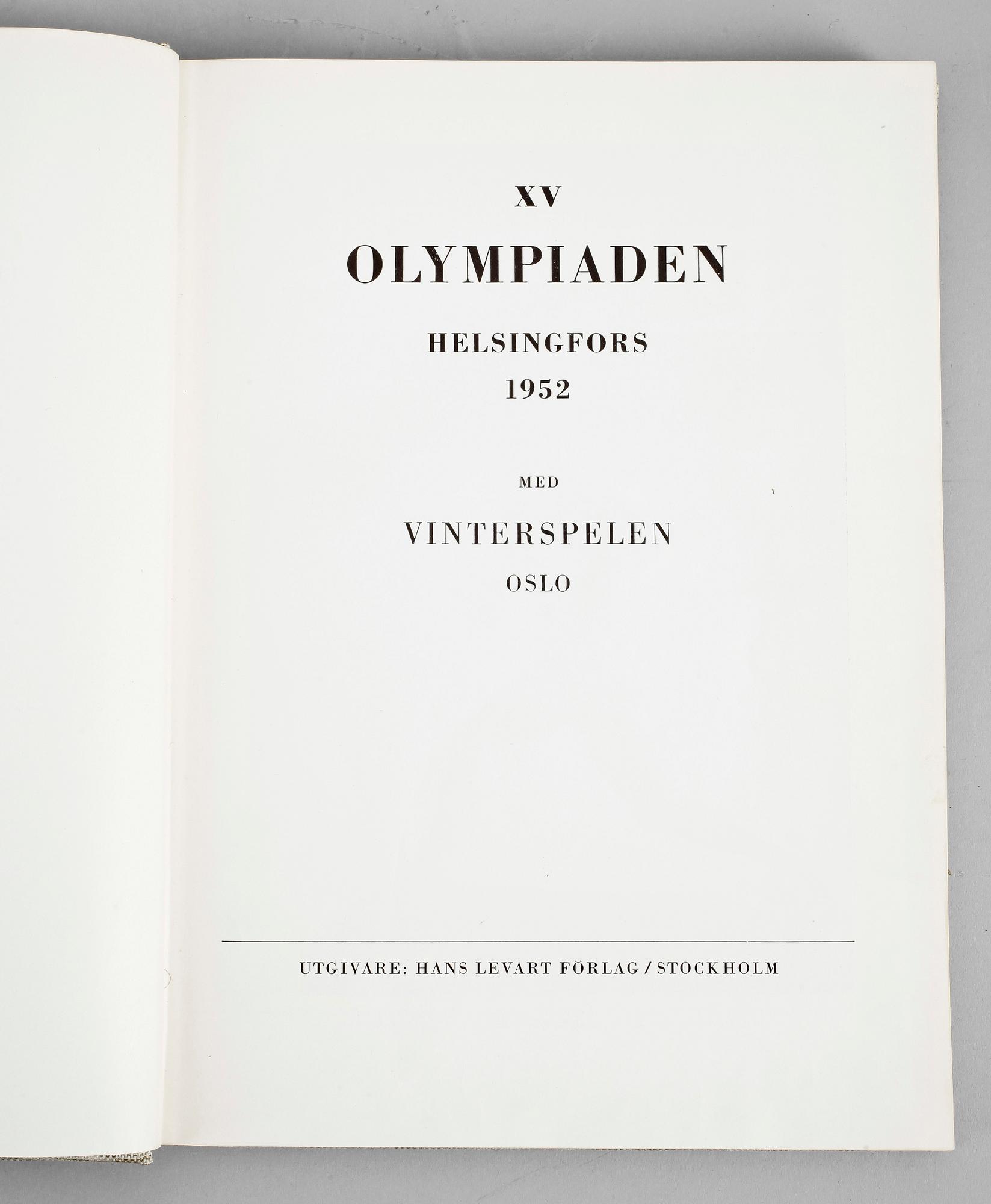 BOK. Olympiaden Helsingfors 1952 med Vinterspelen Oslo.