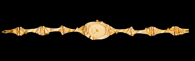BJÖRN WECKSTRÖM, armbandsur "Pola negri", 14K guld. Lapponia 1987.