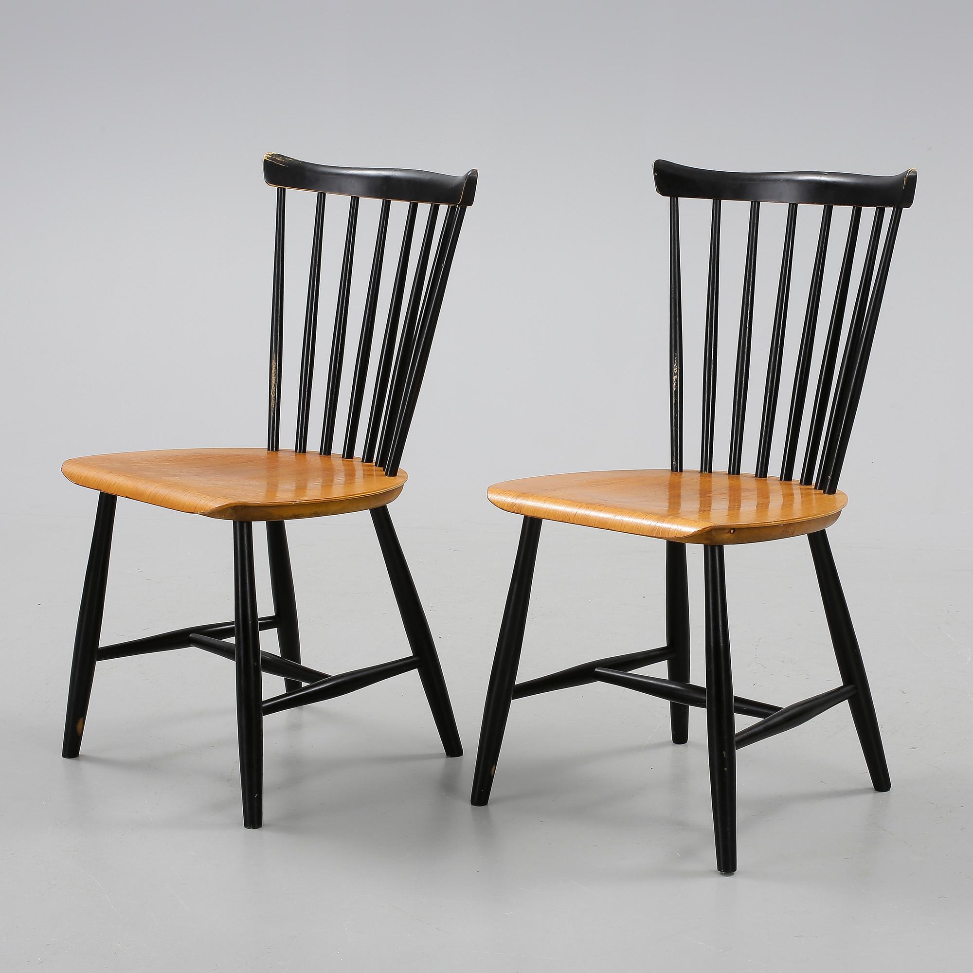 PINNSTOLAR, 2 st, Nässjö Stolfabrik, 1950/60-tal.