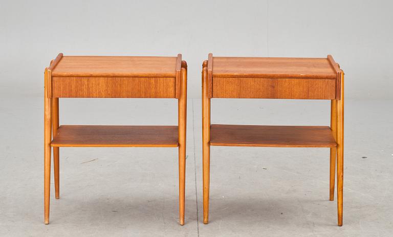 SÄNGBORD, ett par, AB Carlström o C:o, 1950/60-tal.
