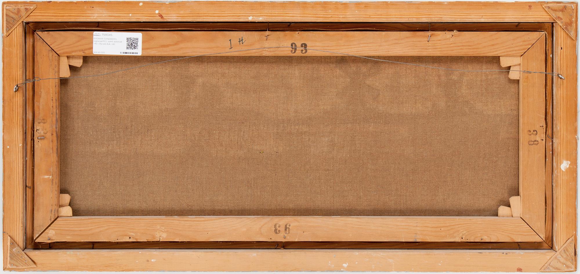 RAGNAR SANDBERG, signed R.S. and dated -40. Oil on canvas.