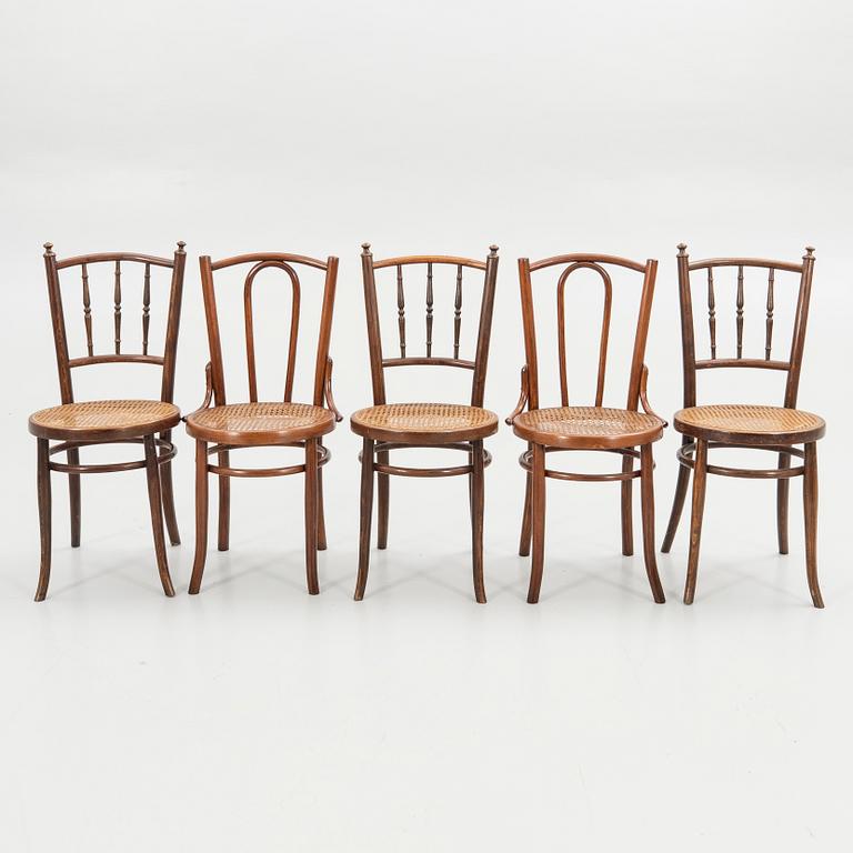 Chairs, 5 pieces, early 20th century.