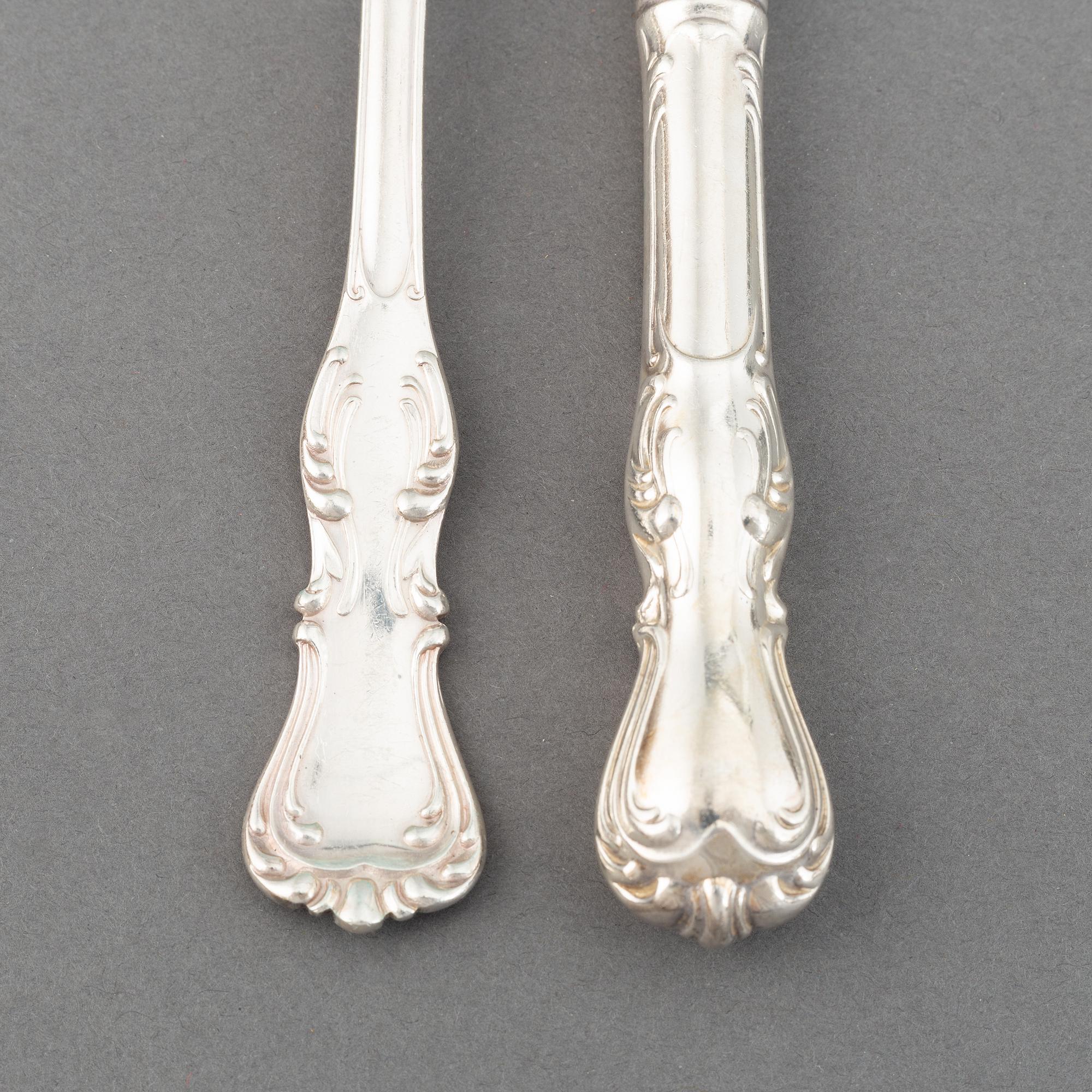 CG Hallberg, besticksuppsättning, 179 delar, silver, "Prins Albert", Stockholm, bl a 1948.