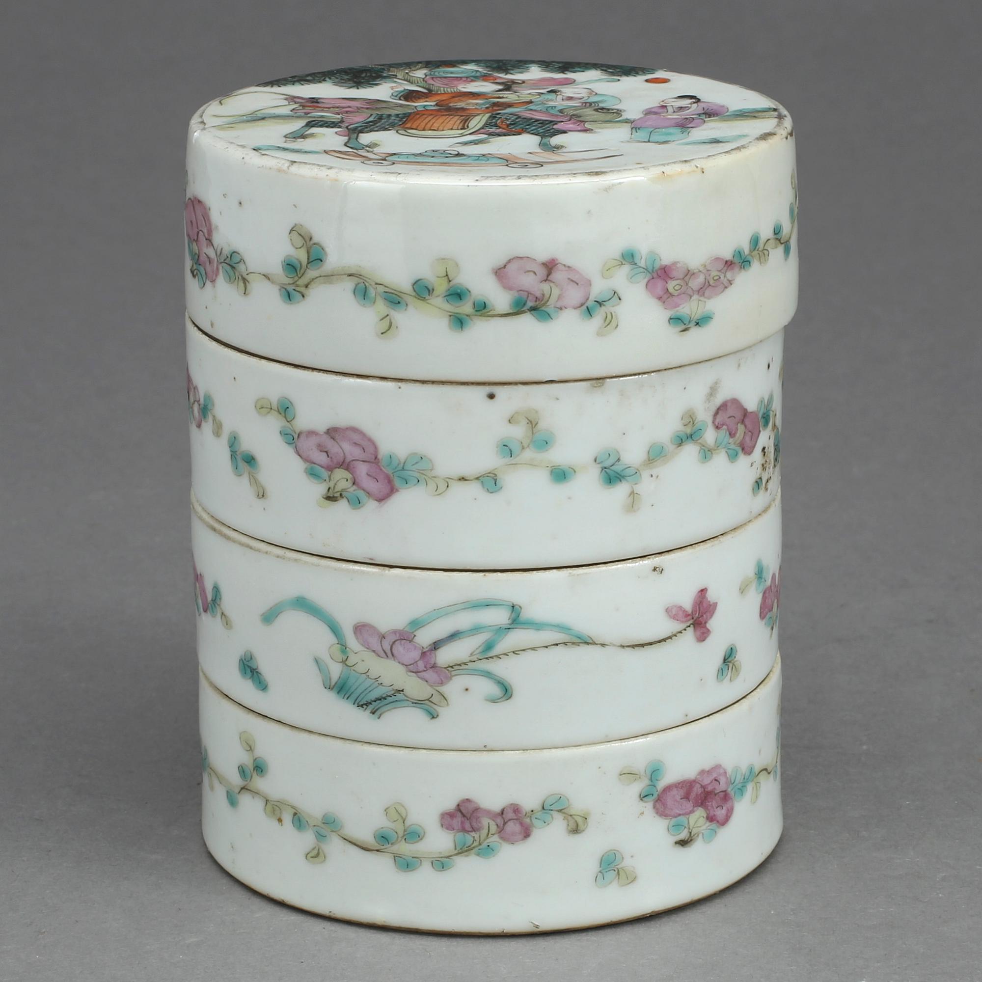 MATLÅDA, porslin, Kina, sent 1800-tal.