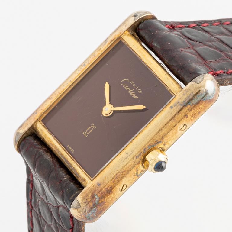 must de Cartier, Tank, wristwatch, 20,5 x 20 (28) mm.