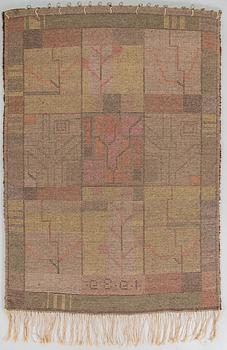 Impi Sotavalta, rya, modell för Finska handarbetets vänner, daterad 1939. Ca  165 x 120 cm.