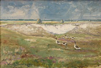 William Gislander, Landscape with Geese.