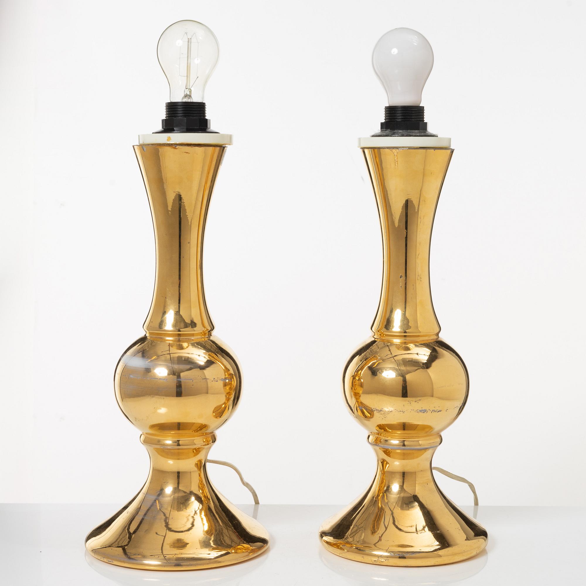 Luxus, bordslampor, ett par, 1970-tal.