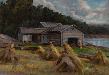 INA SJÖSTRÖM, olja på pannå, signerad.