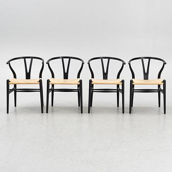 Hans J. Wegner, stolar, 4 st, "Y-stolen" modell CH-24, Carl Hansen & Søn, Danmark.