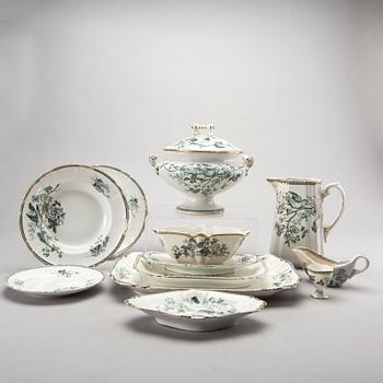 MATSERVIS, 45 delar, flintgods, Växjö Guld, Gustavsberg, omkring år 1900.