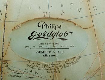 JORDGLOB, Philips Jordglob, Gumperts AB, Göteborg, 1900-talets första hälft.