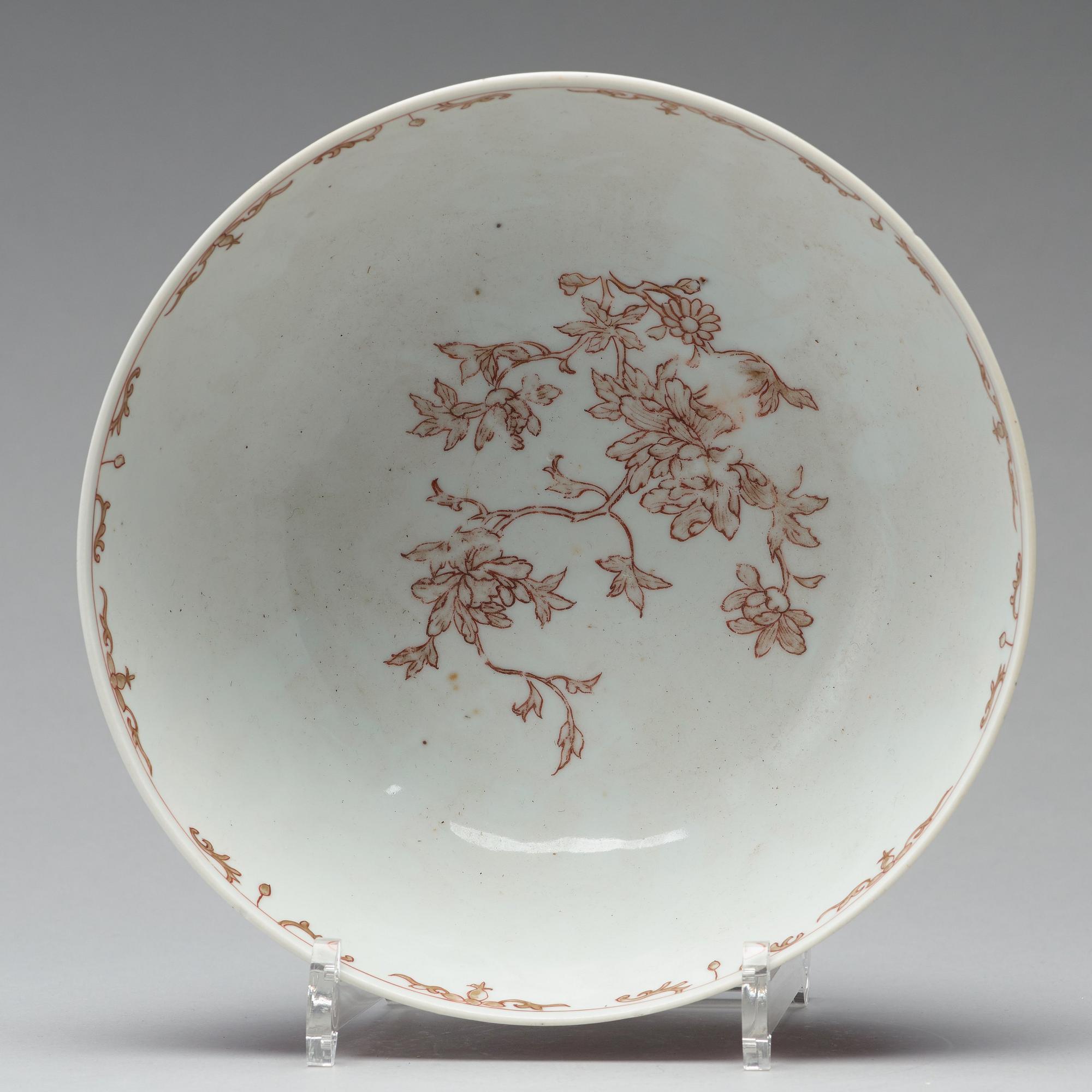SKÅL samt FAT, kompaniporslin. Qingdynastin, Qianlong (1736-95).