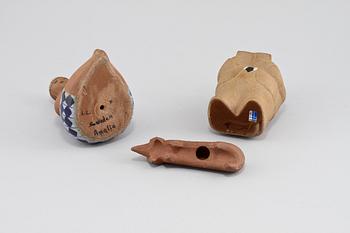 FIGURINER, 3 st, stengods, Lisa Larson, 1900-talets andra hälft.