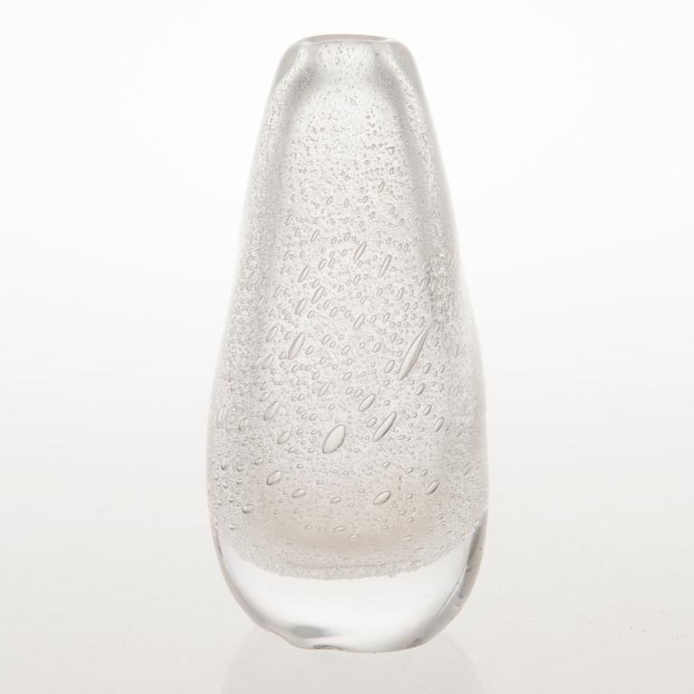 TAPIO WIRKKALA, vase, glass, signed Tapio Wirkkala Iittala.