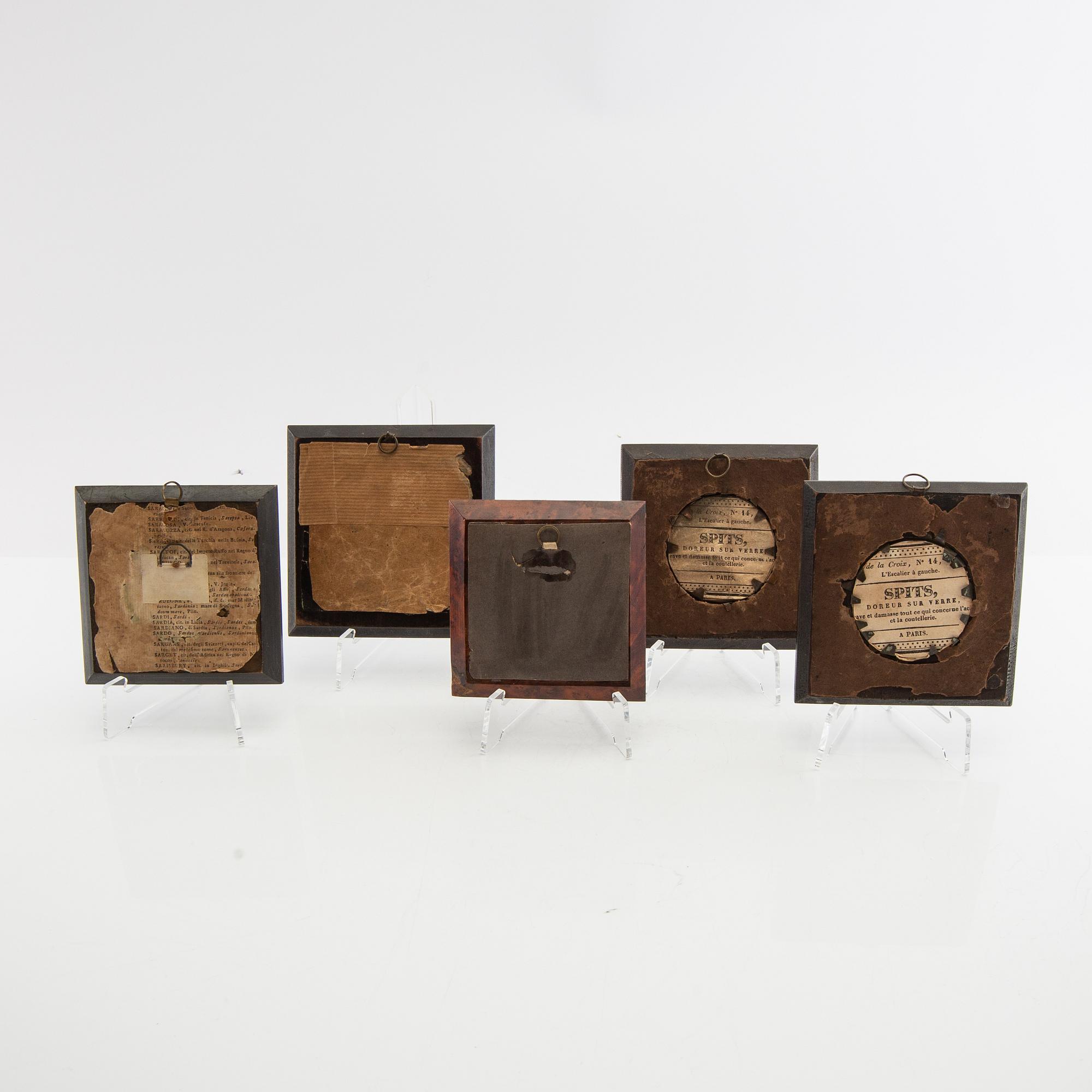 A collection of miniatures 5 pcs 17th/18th century.