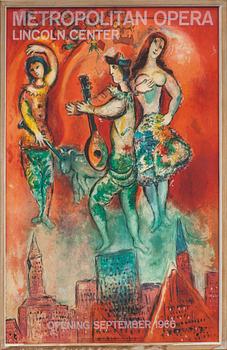 Marc Chagall · MARC CHAGALL, efter, färglitografisk affisch.