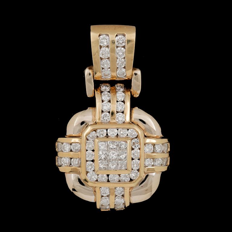 HÄNGE, 18k guld och vitguld med diamanter tot ca 2,00ct enl uppg. Tot vikt 13,8g.