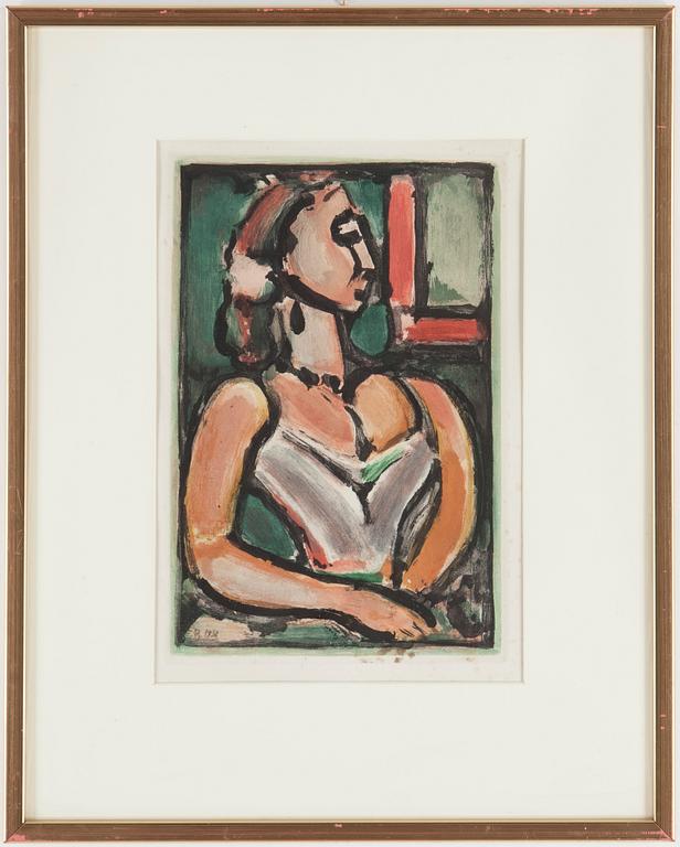 GEORGES ROUAULT, färgakvatint, 1938, tryckt av  Roger Lacourière, Paris.