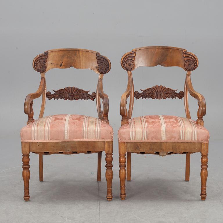 KARMSTOLAR, ett par, Karl Johan, 1800-talets mitt.