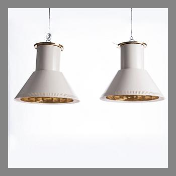 PAAVO TYNELL, PAIR OF CEILING LAMPS. Manufactured by Oy Taito Ab, late 1940s.