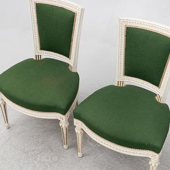 A pair of Gustavian style chairs, 20th century.