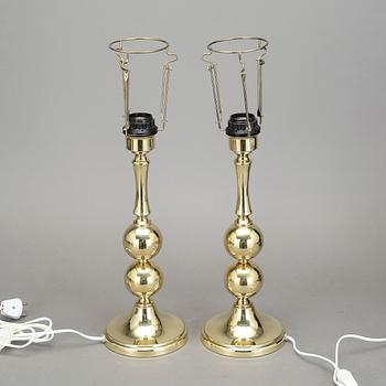 BORDSLAMPOR, ett par. Skaraborgs Armatur AB, Hjo. 1970-tal.