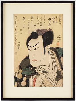 A Japanese color woodblock print by Shunkosai Hokushu, circa 1830.