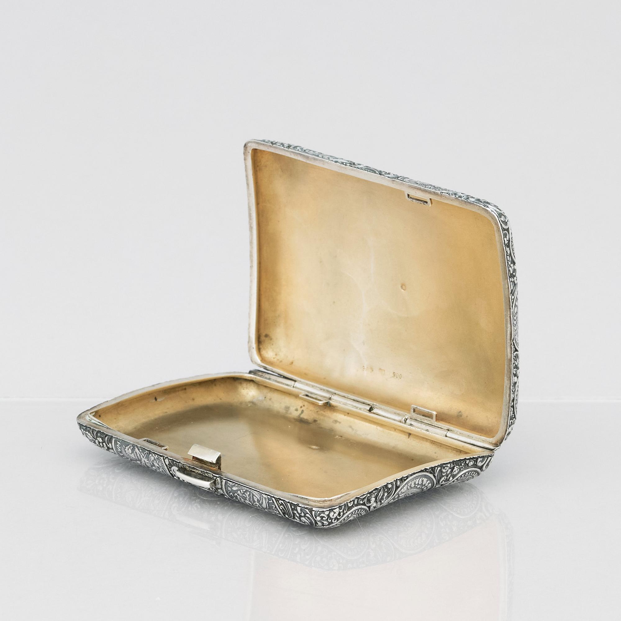 Georg Adam Scheid, cigarettetui, silver, Wien, Österrike-Ungern (1882-1921).