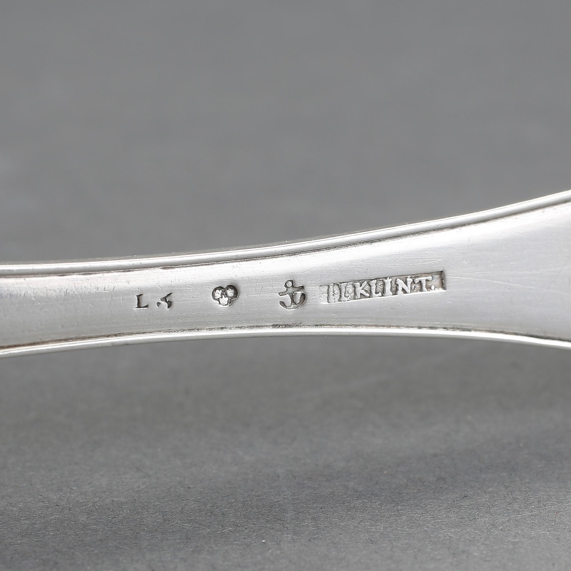 MATSKEDAR, 4 st, samt RAGUSKED, silver, bl.a Erik Ernander, Uppsala, 1792. Total vikt ca 297 gram.