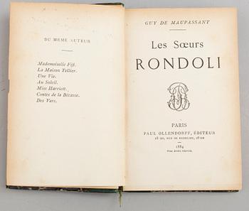 BOOK, inscribed by Maupassant.