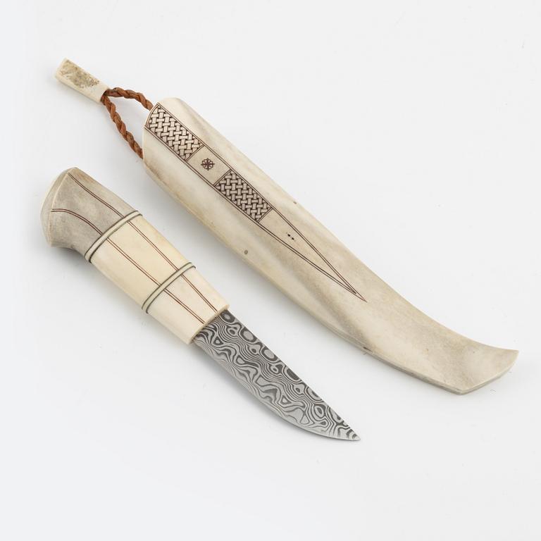 A reindeer horn knife by Johannes Walker Nilsson,