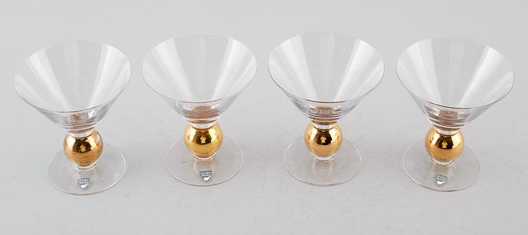 CHAMPAGNE/MARTINIGLAS, 4 st, från Nobelservisen, Gunnar Cyrén, Orrefors.