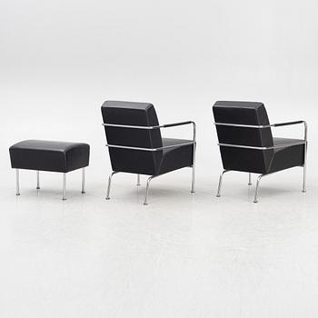 Gunilla Allard, a pair of 'Cinema' armchairs, a table and a foot stool, Lammhults.