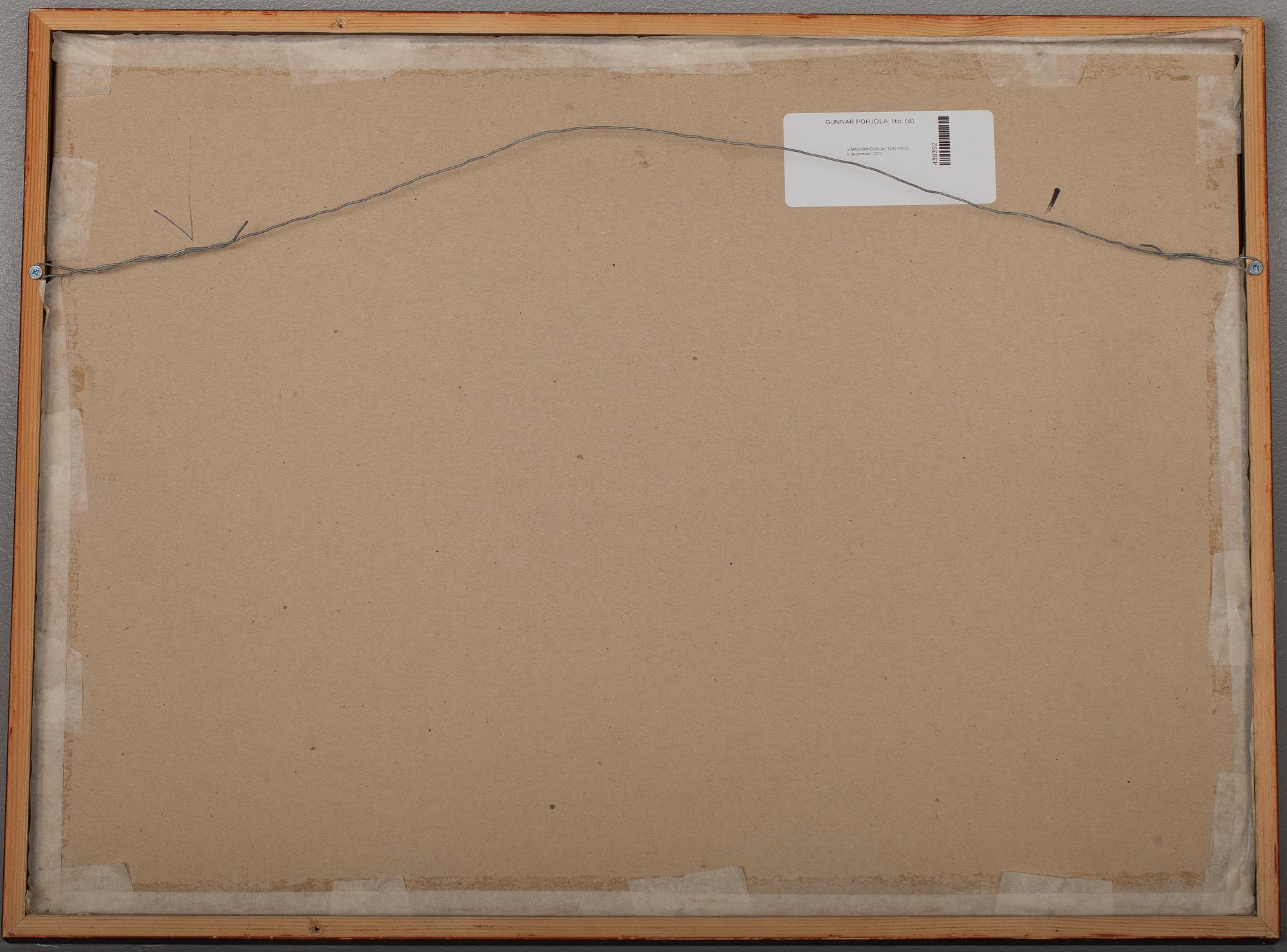 GUNNAR POHJOLA, litografi, signerad och numrerad 6/10 Tpl'a, och daterad -63.