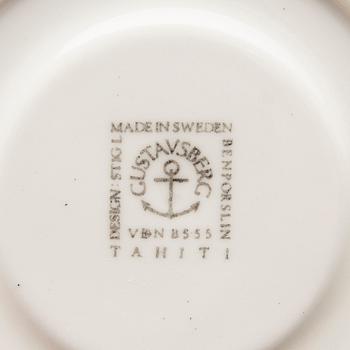Stig Lindberg, Coffee cups with saucers, 12 pcs, + 2 saucers, "Tahiti", Gustavsberg, 1970s.