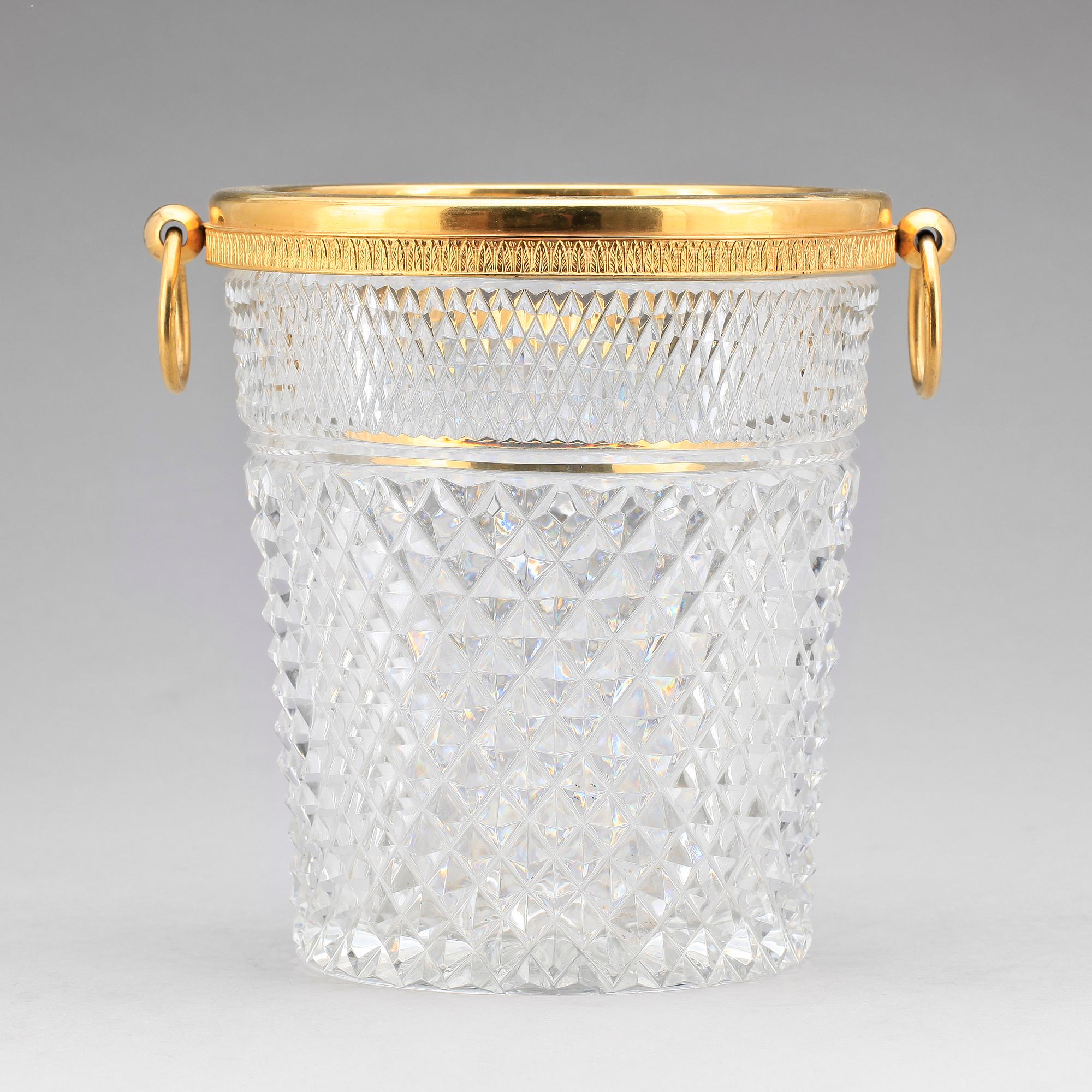 VINKYLARE, glas och metall, 1900-talets mitt.