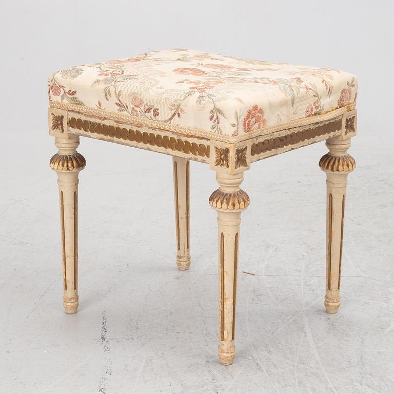 A Gustavian stool, Sweden, late 18th century.