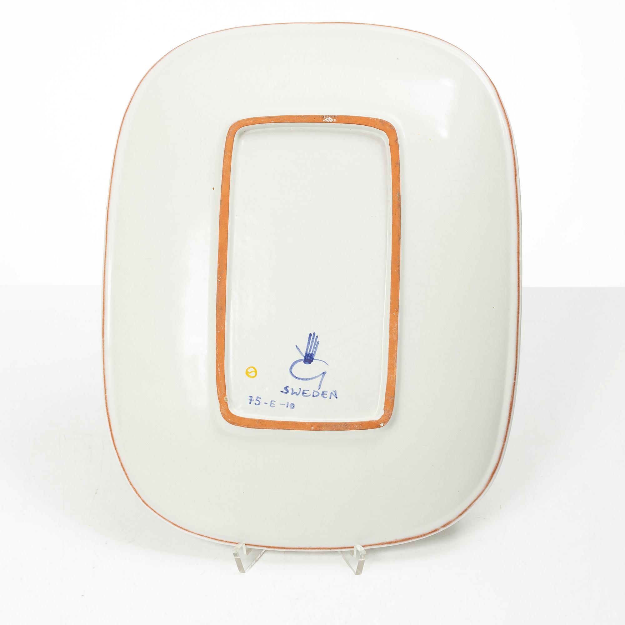 Stig Lindberg, fat, fajans, Gustavsberg Studio, signerad, 1950-60-tal.