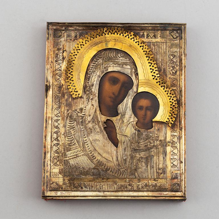 A russian icon with ochlad, 20th Century.