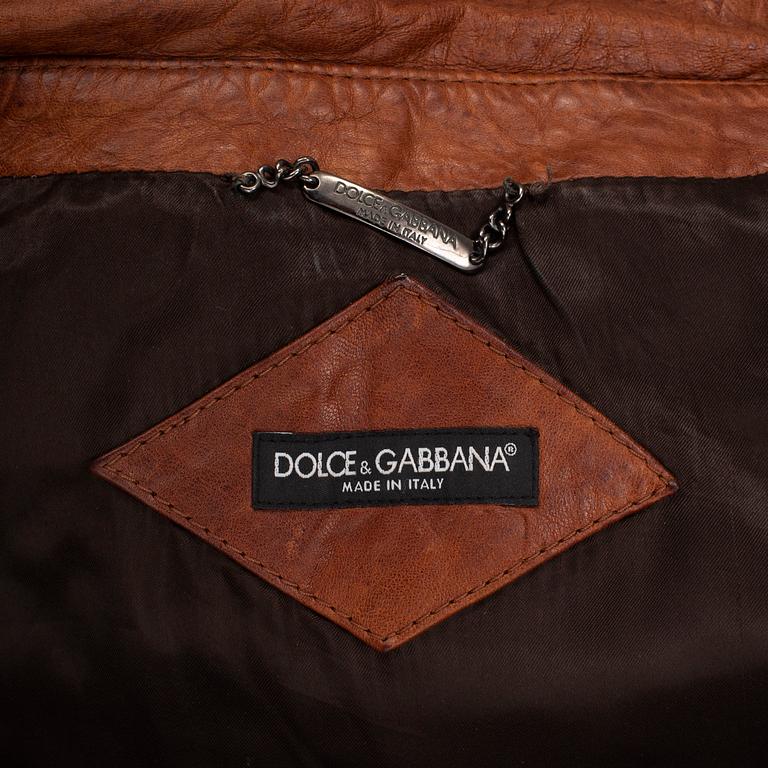 DOLCE & GABBANA, leather jacket, size 56.