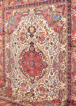 A CARPET Figural Kashmar, around 390 x 295 cm.