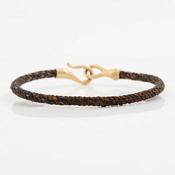 Ole Lynggaard bracelet 18K gold and textile/rope "Life".