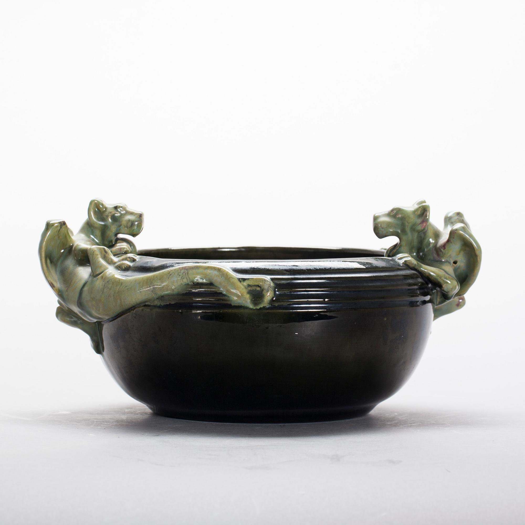 SKÅL, stengods, jugend. Michael Andersen & Söner, Bornholm,