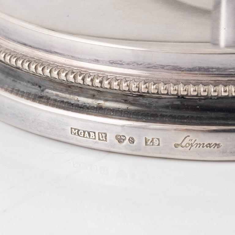 Eric Löfman, ljusstakar, ett par, silver, KG Markströms, Uppsala 1979.