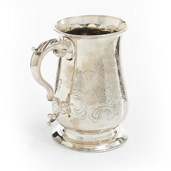 A British silver tankard, mark of John King, London 1773.
