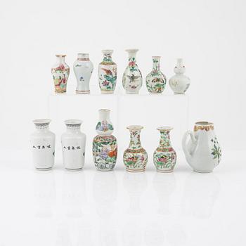 A group of twelve porcelain vases, China 19th and 20th century.