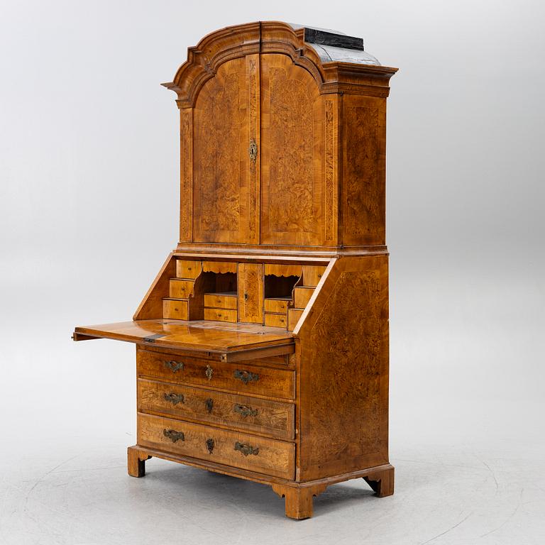 A Swedish rococo burr-alder veneered cabinet, later part 18th century.