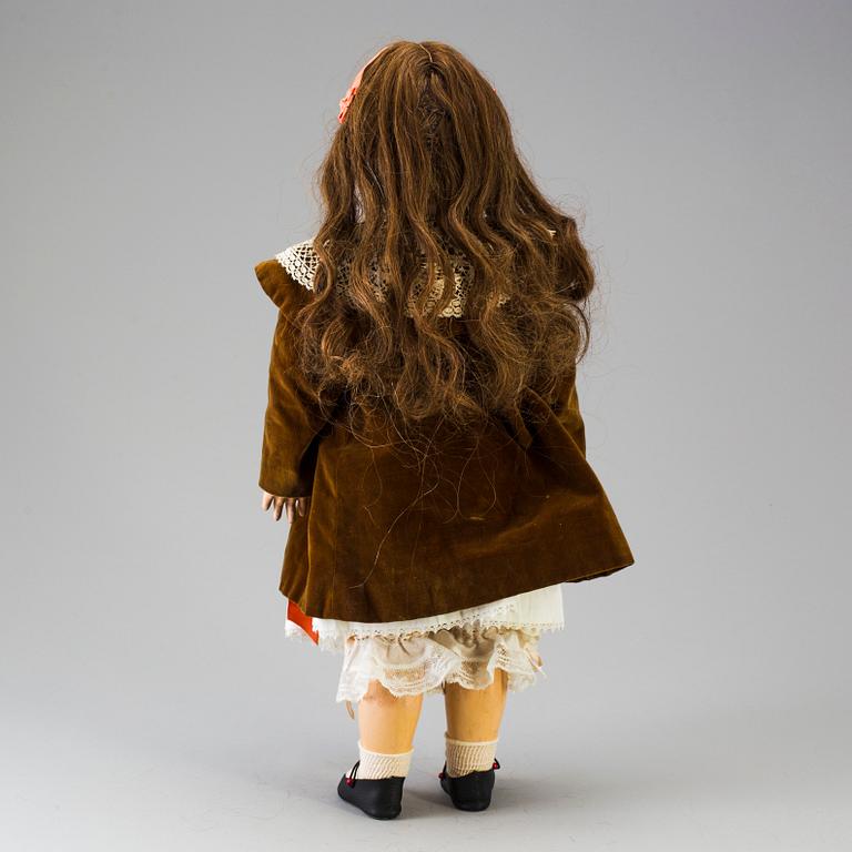 A Tete Jumeau bisque headed doll, France, late 19th century.